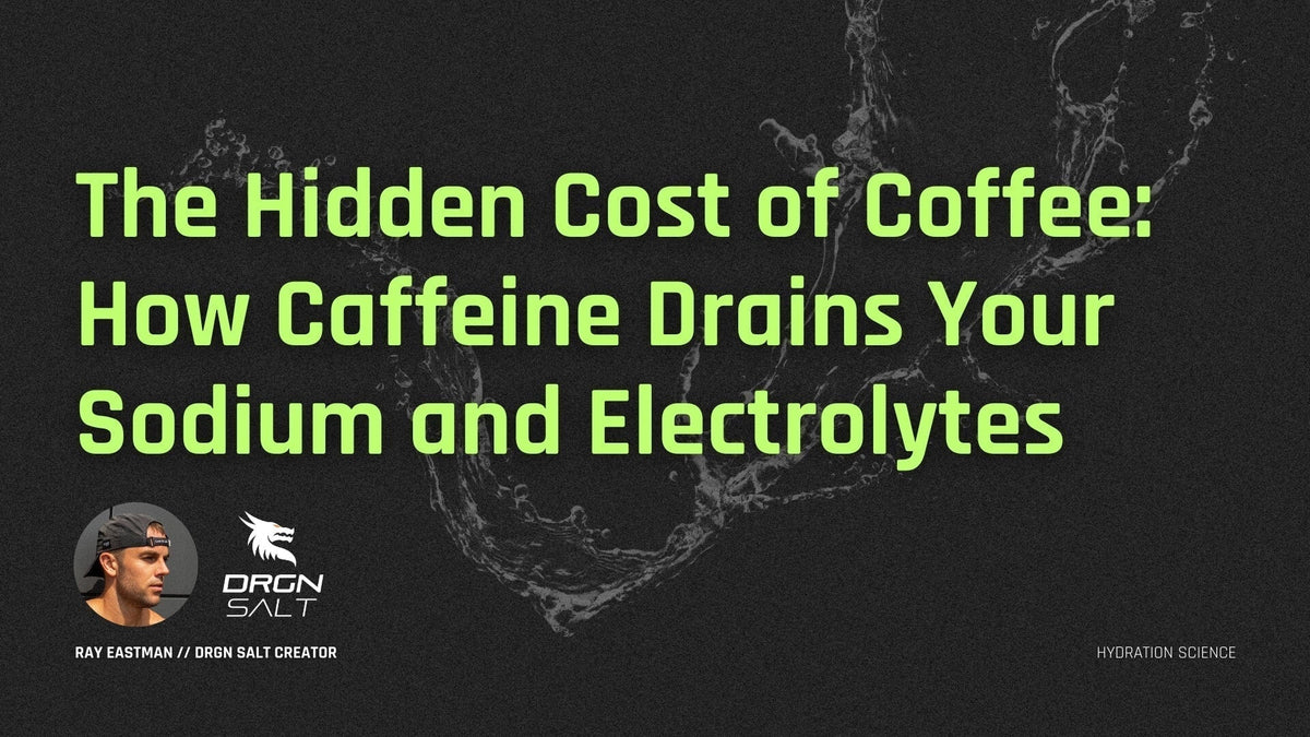 A diagram showing a coffee cup and arrows pointing to sodium and electrolyte icons, illustrating how coffee can lower sodium levels.